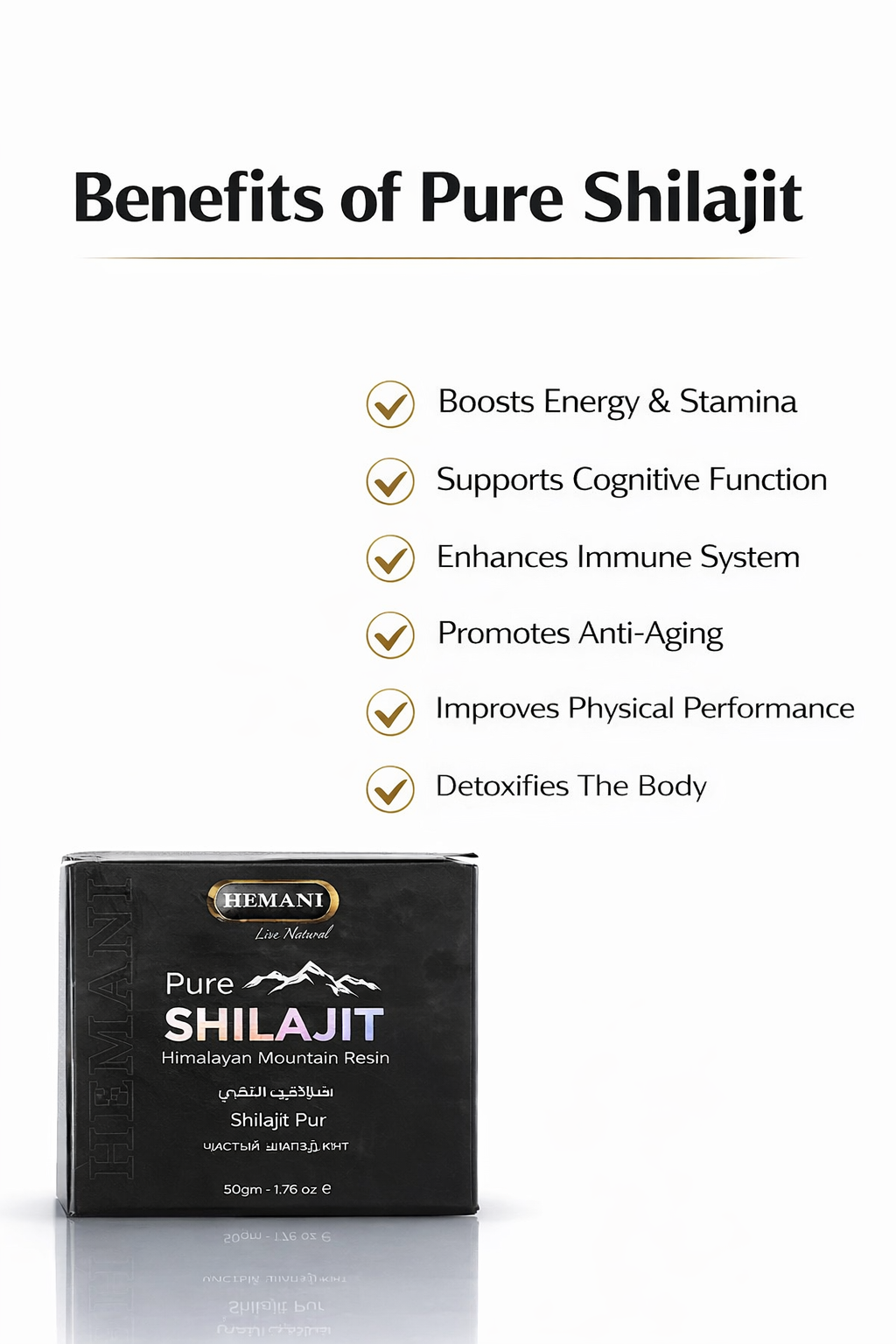 HEMANI Pure Shilajit-Himalayan Mountain-50gm